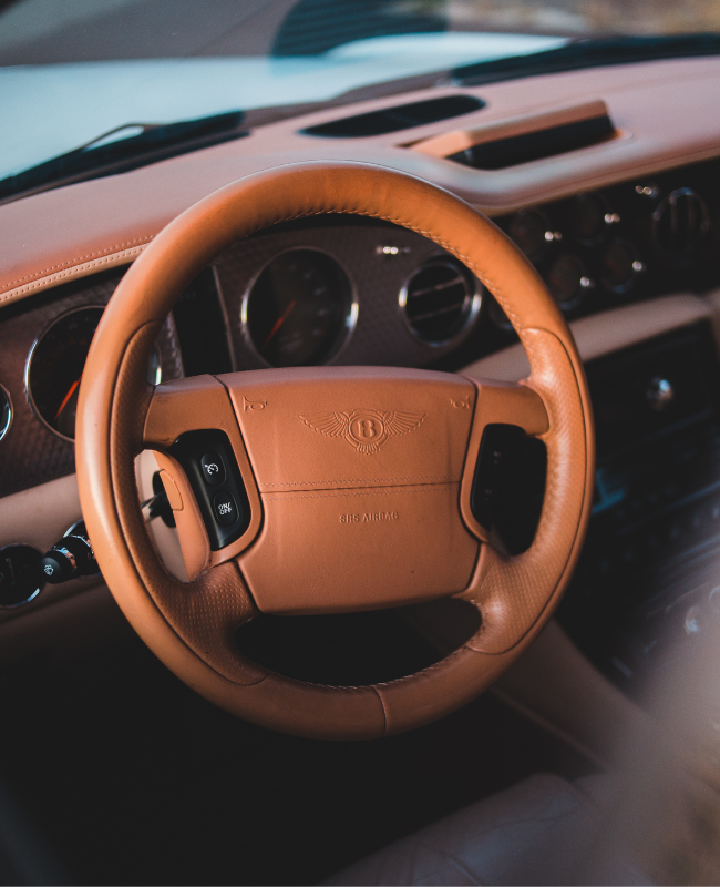 Interior of Bentley car