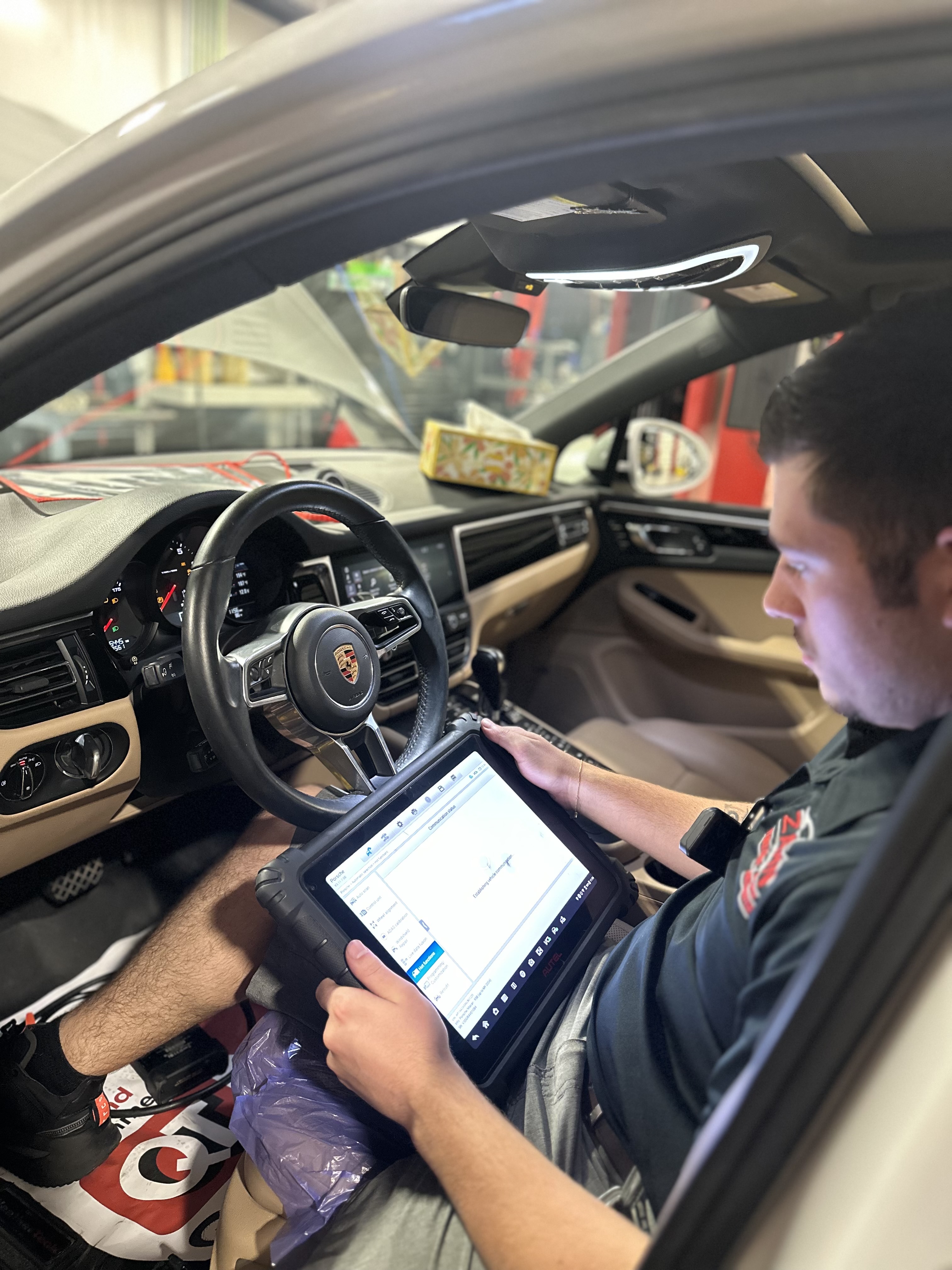 Interior of Ferrari car