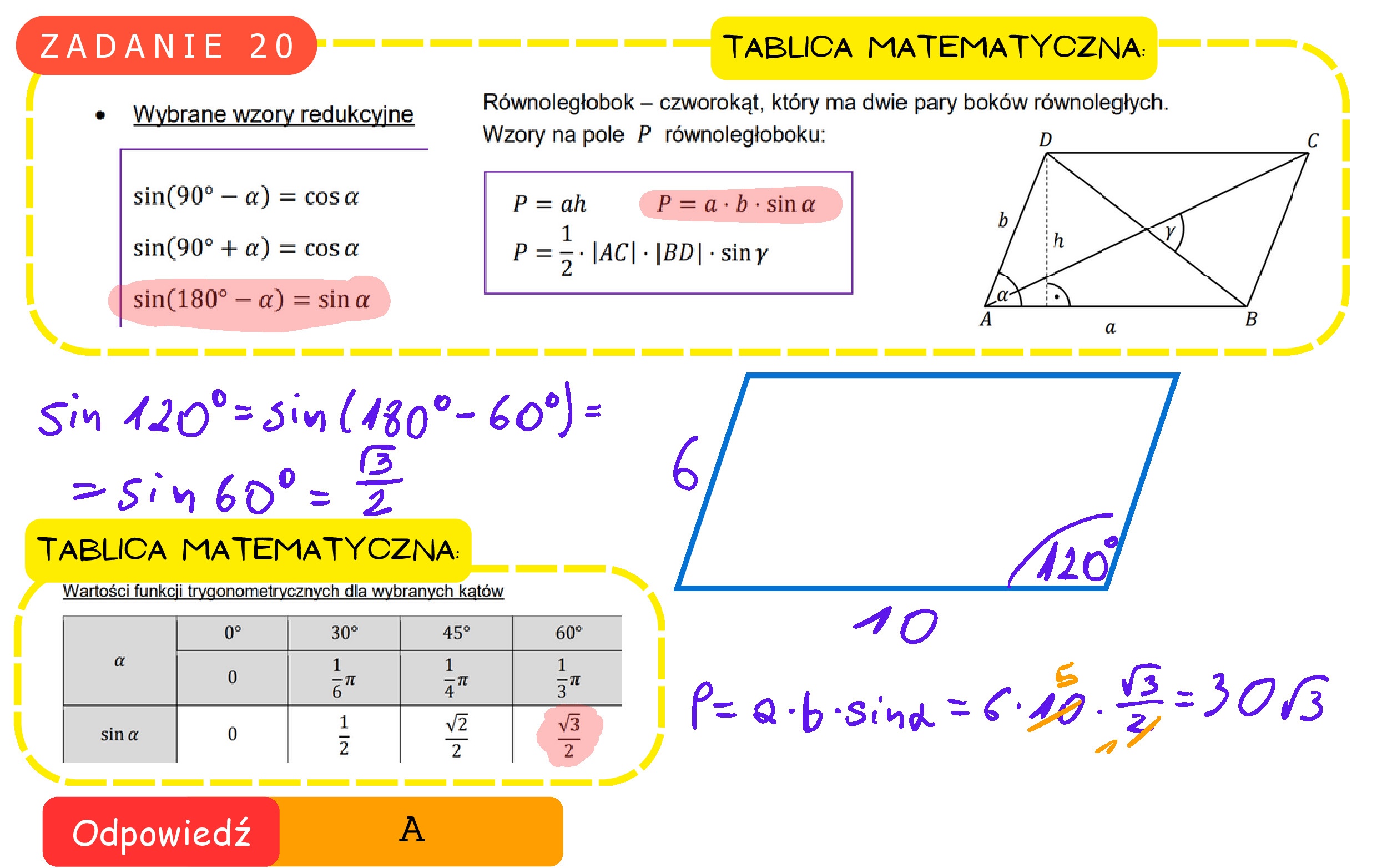 Solution for MATEMATYKA 2022 MAJ MATURA PODSTAWOWA ZADANIE 20