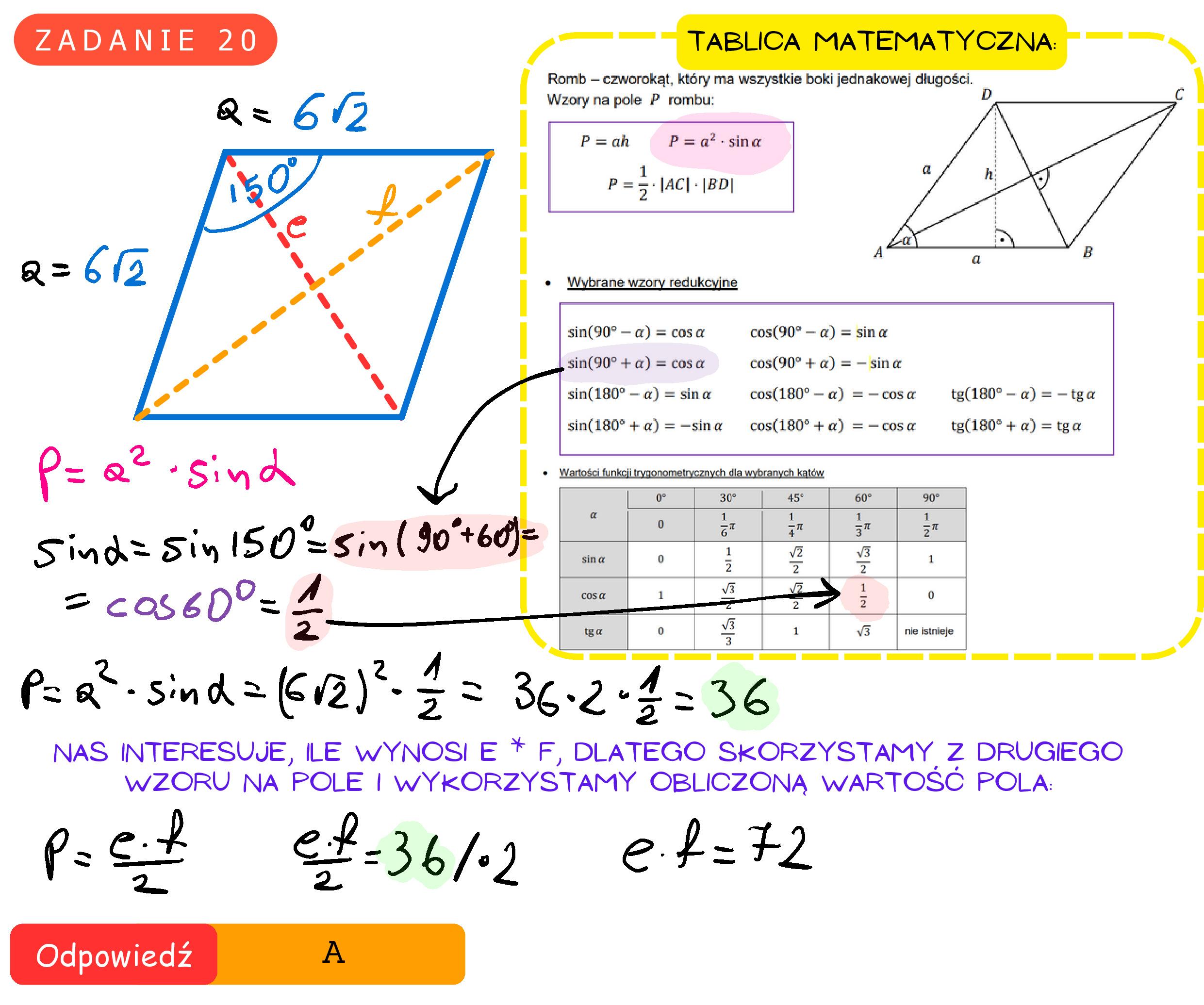 Solution for MATEMATYKA 2023 MAJ MATURA PODSTAWOWA ZADANIE 20