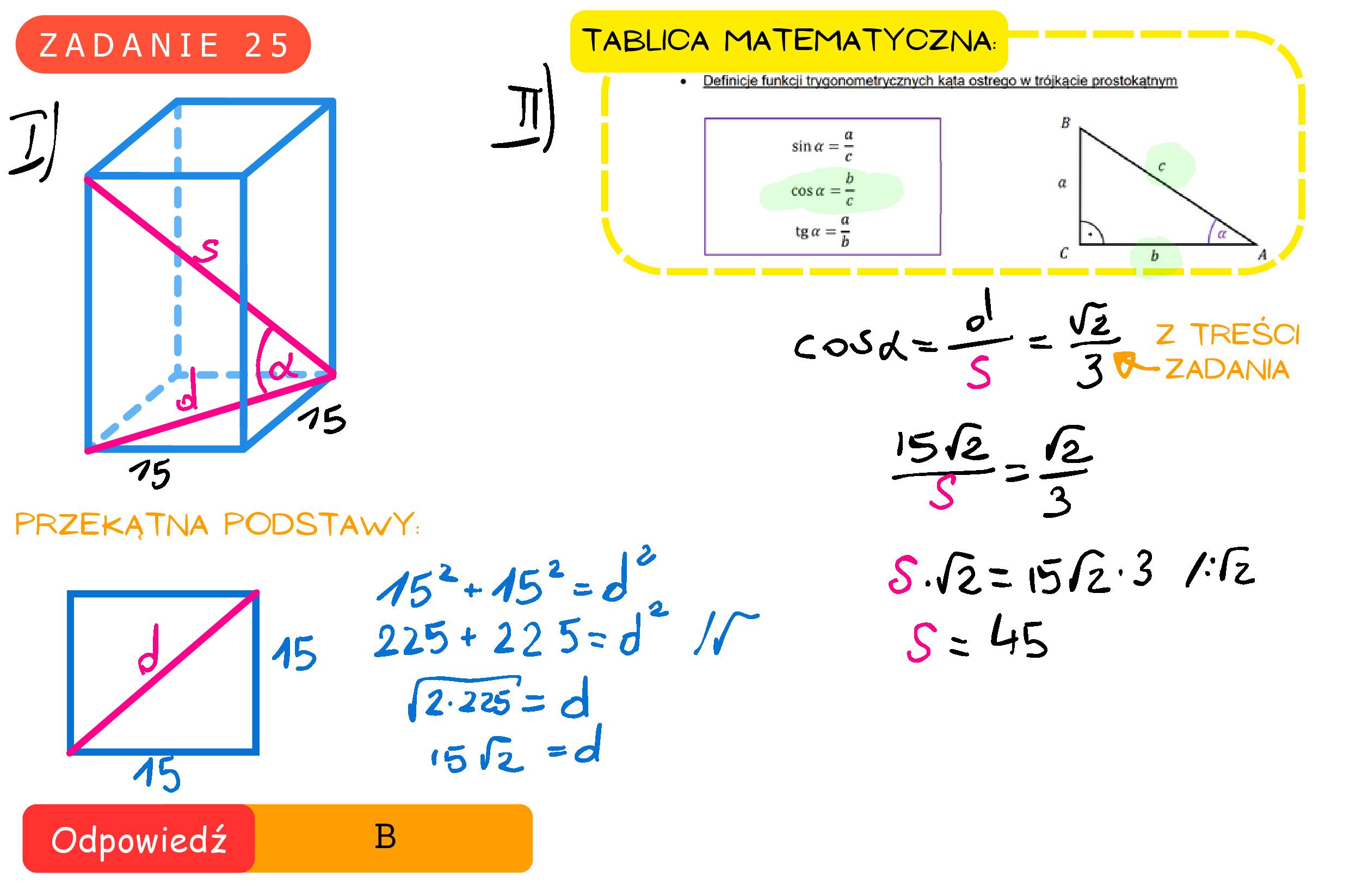 Solution for MATEMATYKA 2023 MAJ MATURA PODSTAWOWA ZADANIE 25