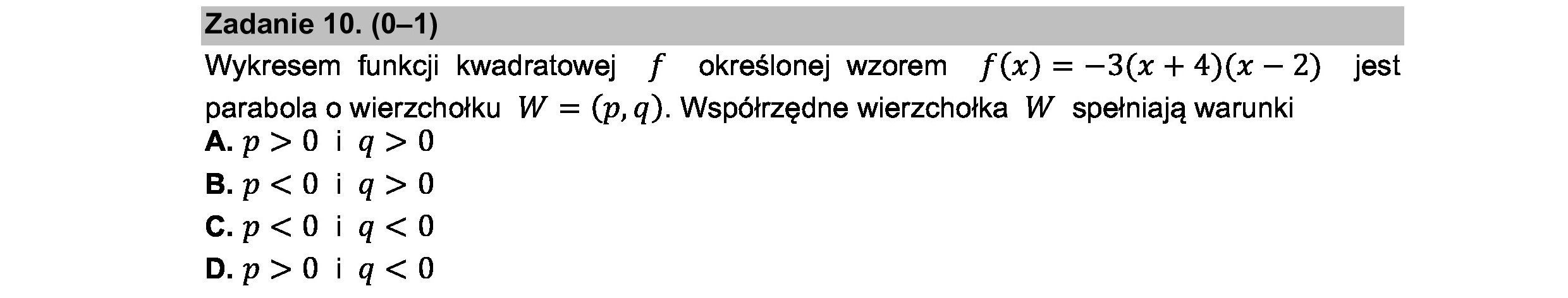 MATEMATYKA 2021 CZERWIEC MATURA PODSTAWOWA ZADANIE 10