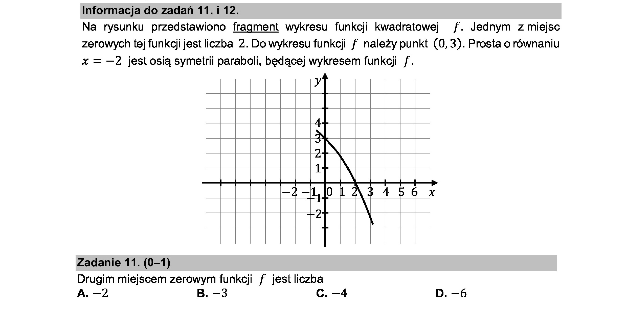 MATEMATYKA 2021 CZERWIEC MATURA PODSTAWOWA ZADANIE 11