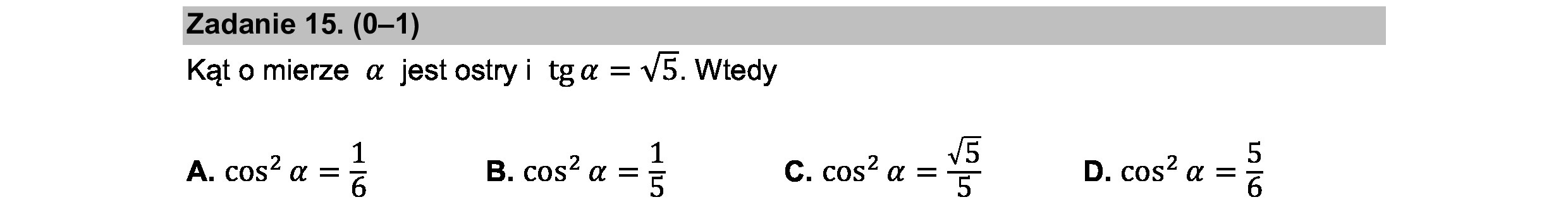MATEMATYKA 2021 CZERWIEC MATURA PODSTAWOWA ZADANIE 15