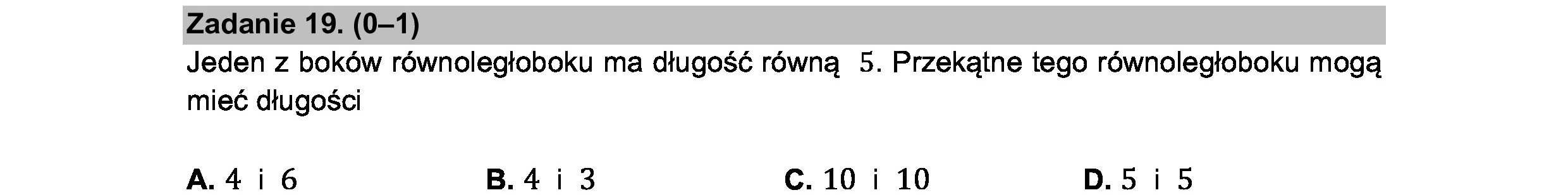 MATEMATYKA 2021 CZERWIEC MATURA PODSTAWOWA ZADANIE 19
