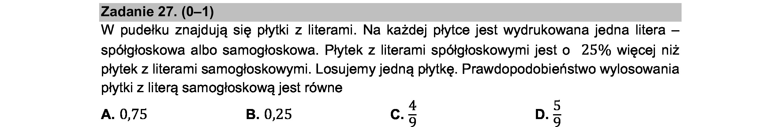 MATEMATYKA 2021 CZERWIEC MATURA PODSTAWOWA ZADANIE 27