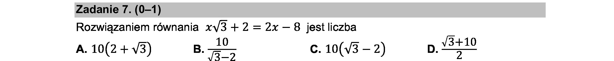 MATEMATYKA 2021 CZERWIEC MATURA PODSTAWOWA ZADANIE 7