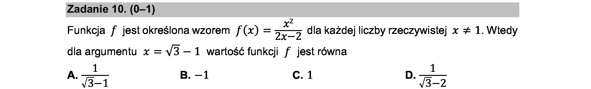 MATEMATYKA 2021 MAJ MATURA PODSTAWOWA ZADANIE 10