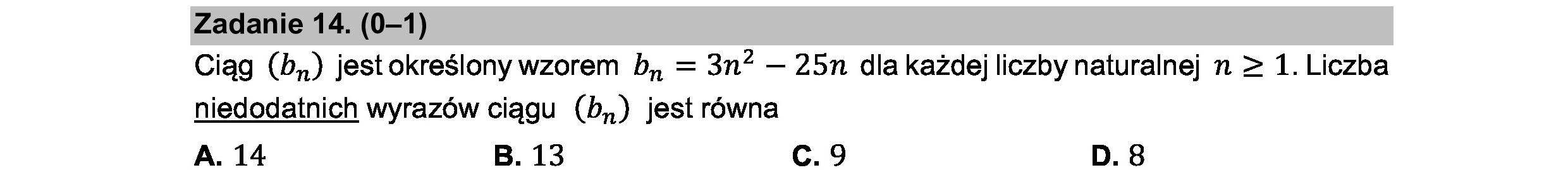 MATEMATYKA 2021 MAJ MATURA PODSTAWOWA ZADANIE 14