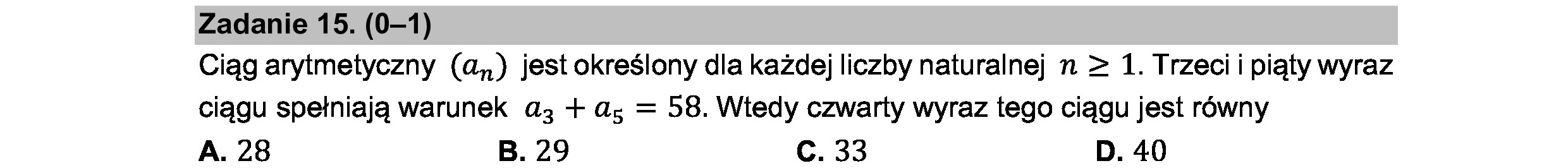 MATEMATYKA 2021 MAJ MATURA PODSTAWOWA ZADANIE 15