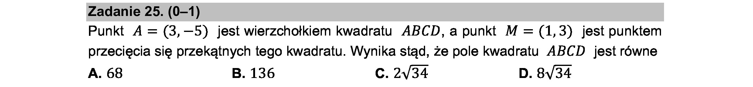 MATEMATYKA 2021 MAJ MATURA PODSTAWOWA ZADANIE 25