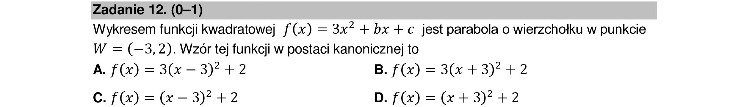 MATEMATYKA 2022 MAJ MATURA PODSTAWOWA ZADANIE 12