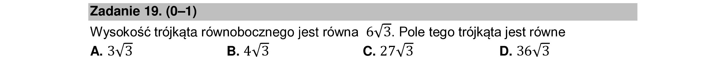 MATEMATYKA 2022 MAJ MATURA PODSTAWOWA ZADANIE 19