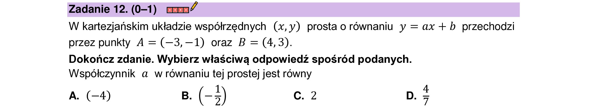 MATEMATYKA 2023 CZERWIEC MATURA PODSTAWOWA ZADANIE 12