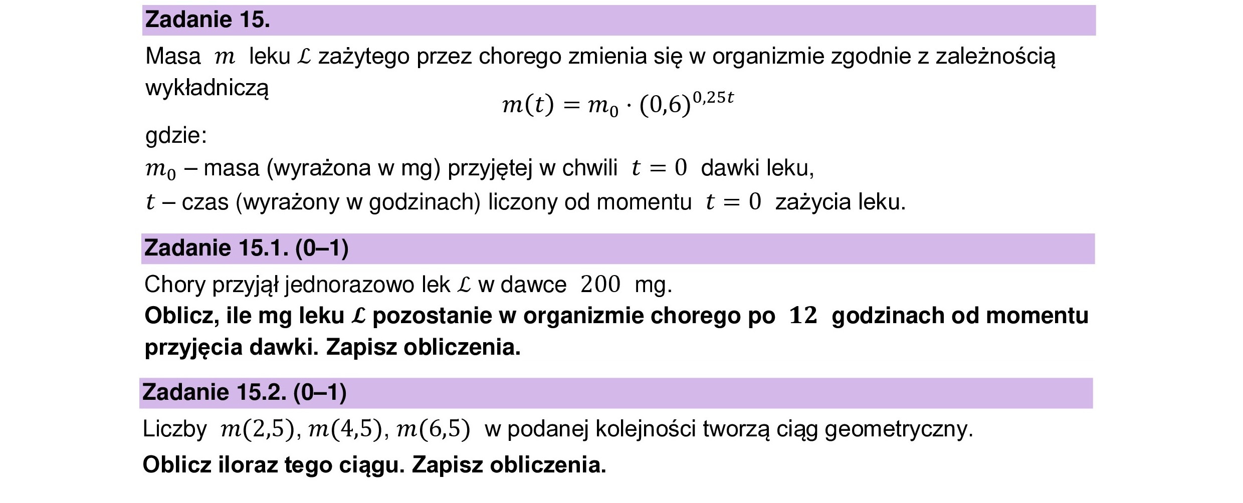 MATEMATYKA 2023 CZERWIEC MATURA PODSTAWOWA ZADANIE 15