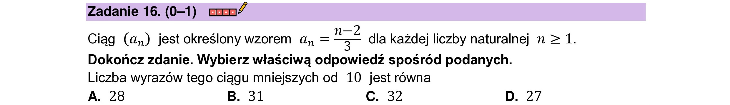 MATEMATYKA 2023 CZERWIEC MATURA PODSTAWOWA ZADANIE 16