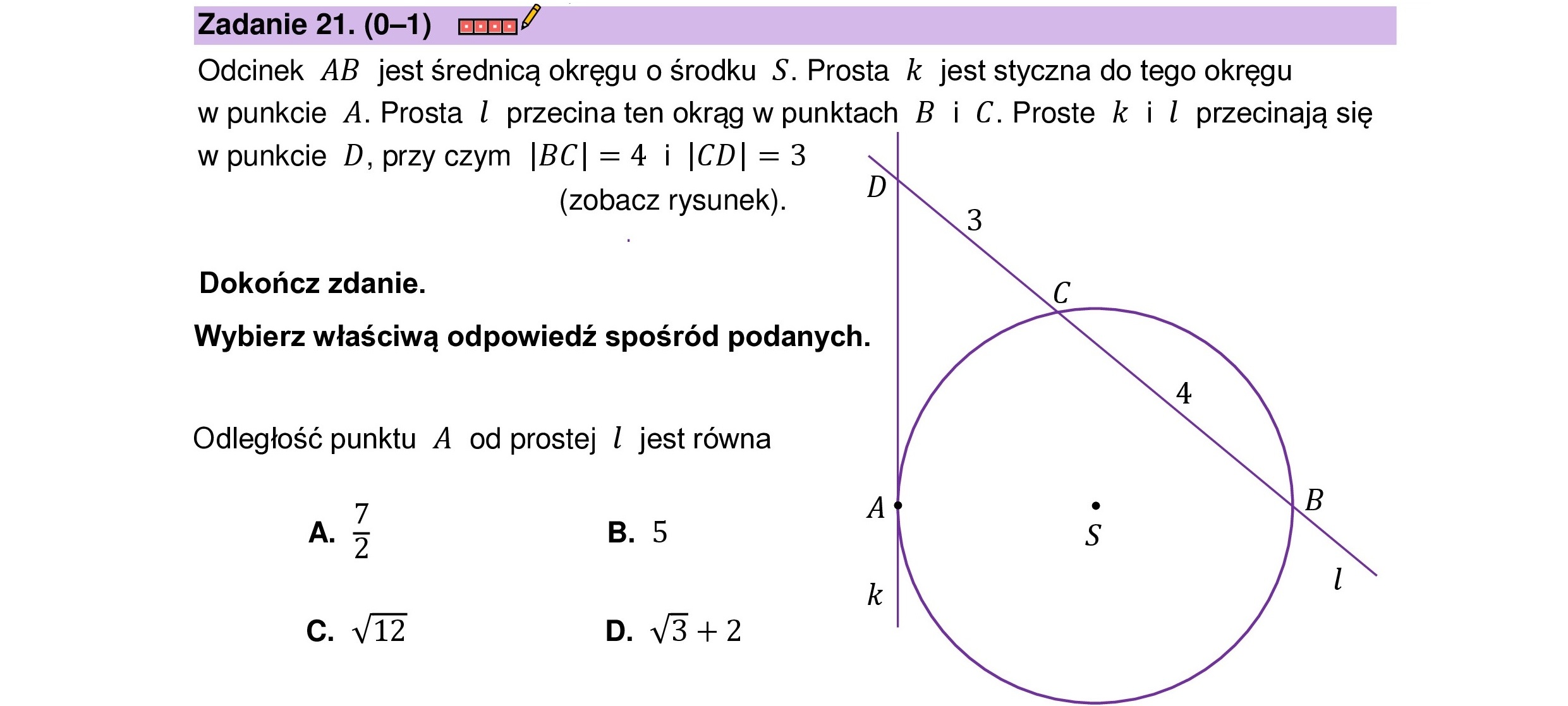 MATEMATYKA 2023 CZERWIEC MATURA PODSTAWOWA ZADANIE 21