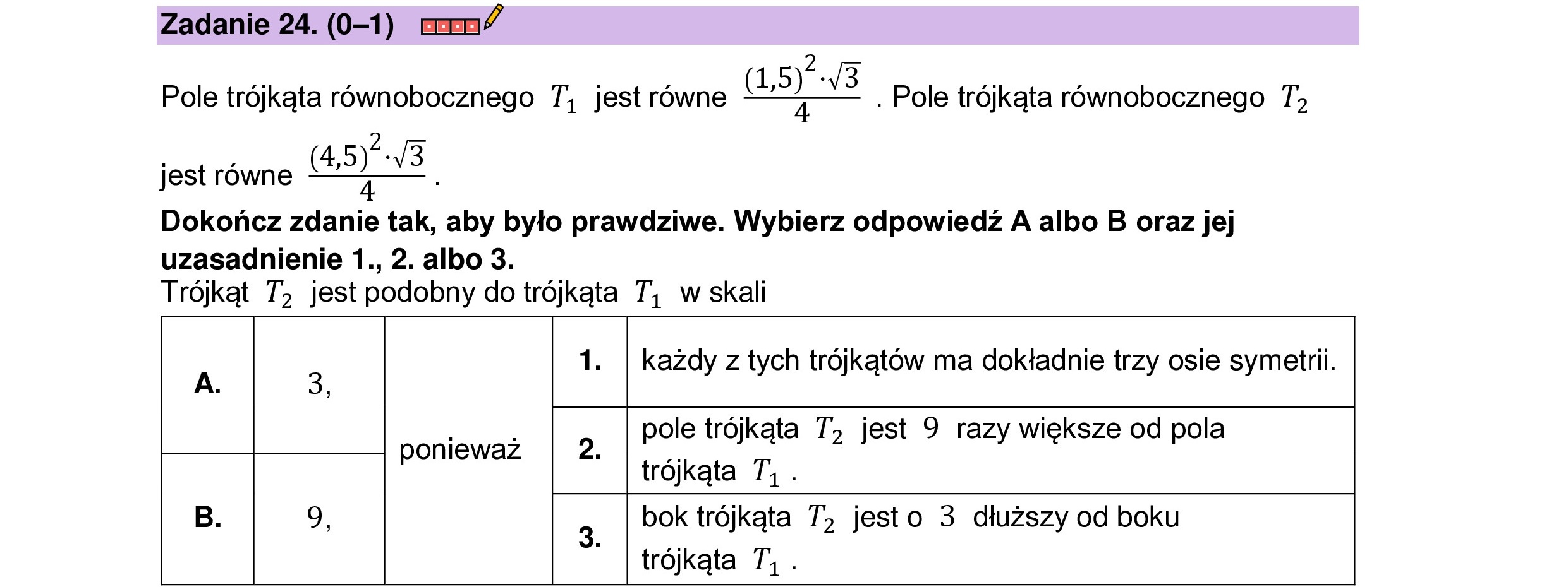 MATEMATYKA 2023 CZERWIEC MATURA PODSTAWOWA ZADANIE 24
