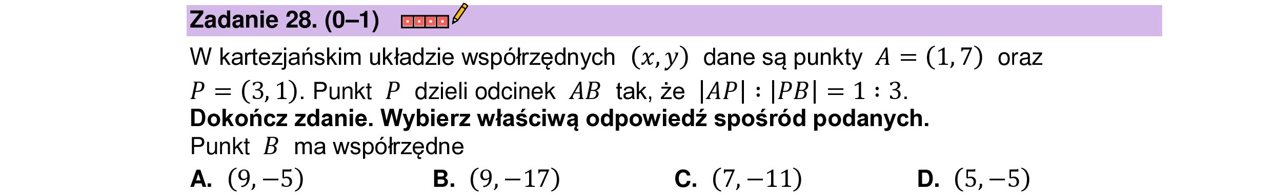 MATEMATYKA 2023 CZERWIEC MATURA PODSTAWOWA ZADANIE 28