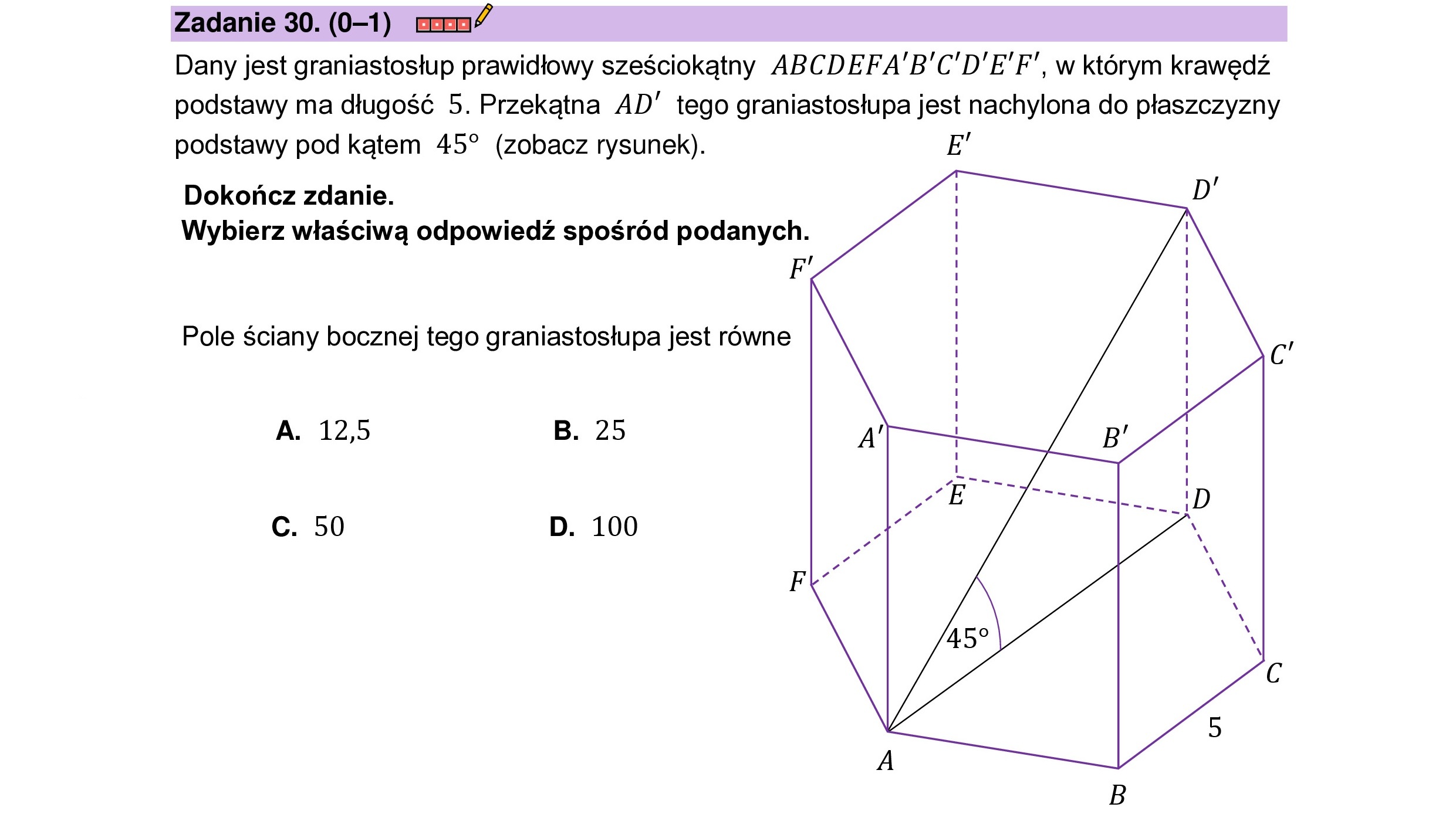 MATEMATYKA 2023 CZERWIEC MATURA PODSTAWOWA ZADANIE 30