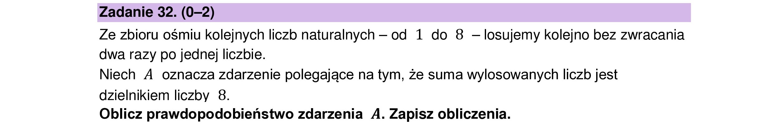 MATEMATYKA 2023 CZERWIEC MATURA PODSTAWOWA ZADANIE 32