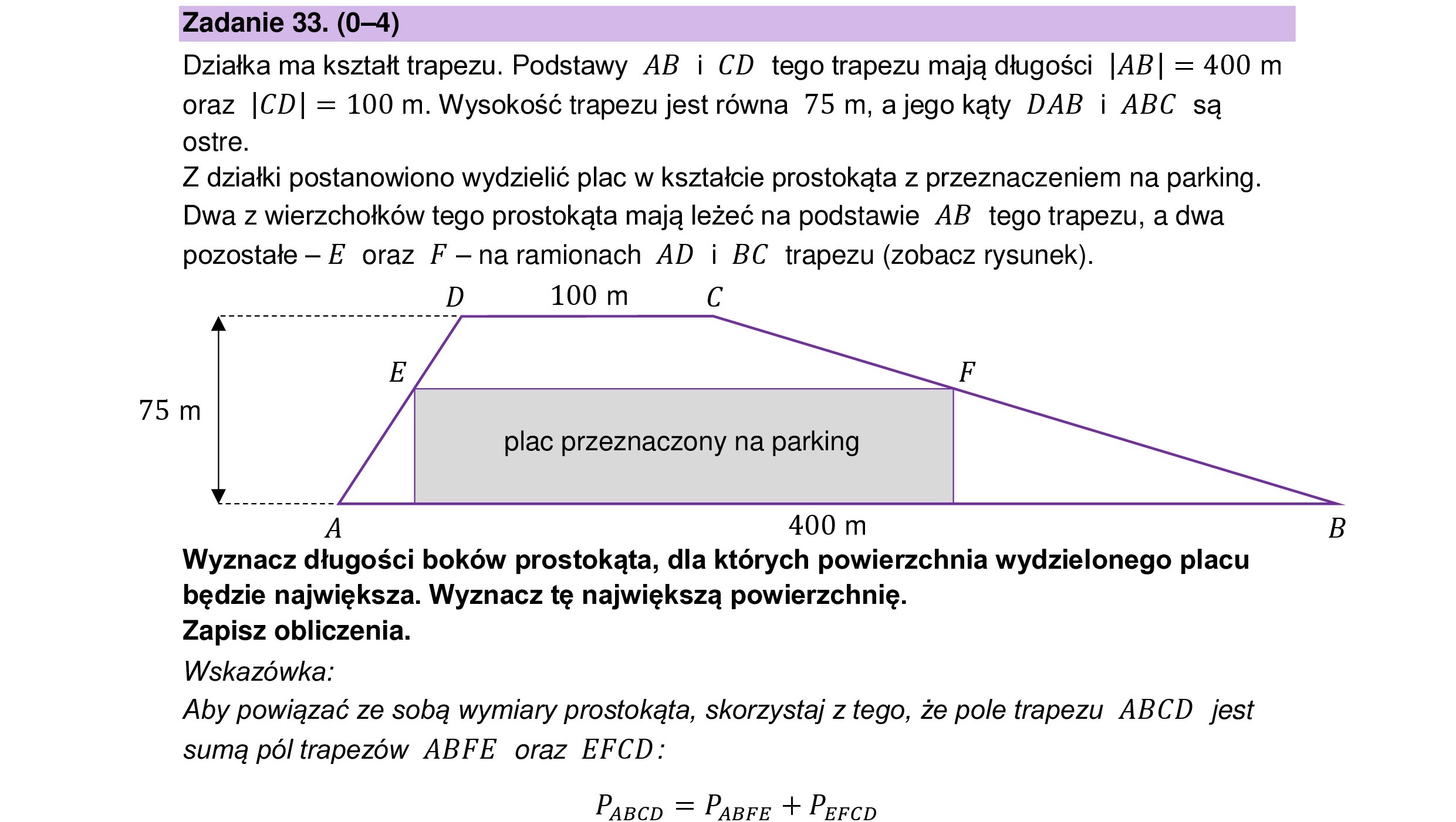 MATEMATYKA 2023 CZERWIEC MATURA PODSTAWOWA ZADANIE 33