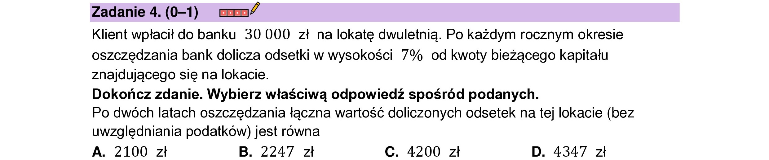 MATEMATYKA 2023 CZERWIEC MATURA PODSTAWOWA ZADANIE 4