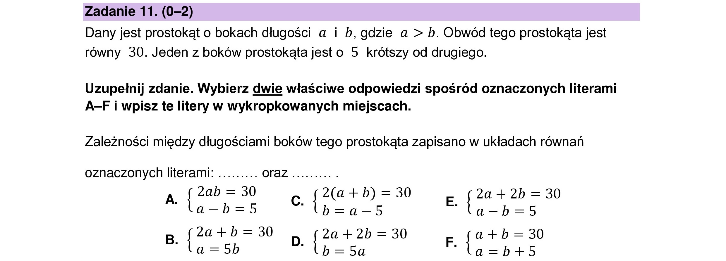 MATEMATYKA 2023 MAJ MATURA PODSTAWOWA ZADANIE 11