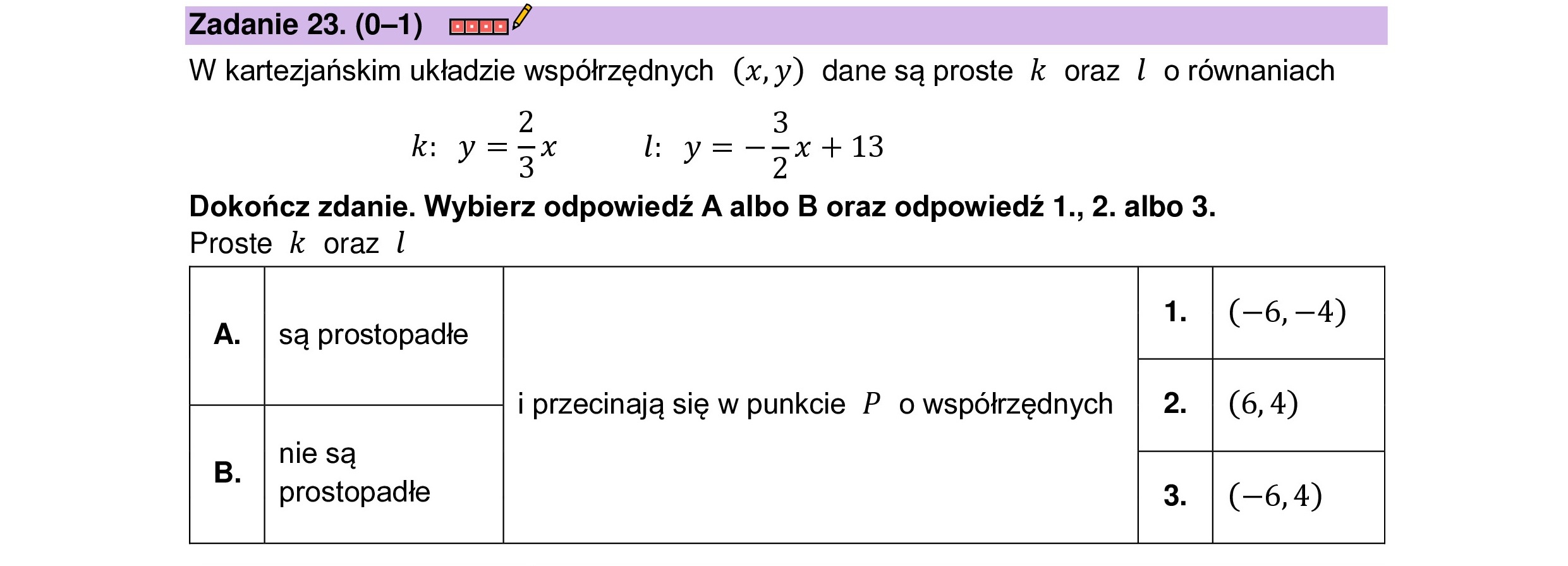 MATEMATYKA 2023 MAJ MATURA PODSTAWOWA ZADANIE 23