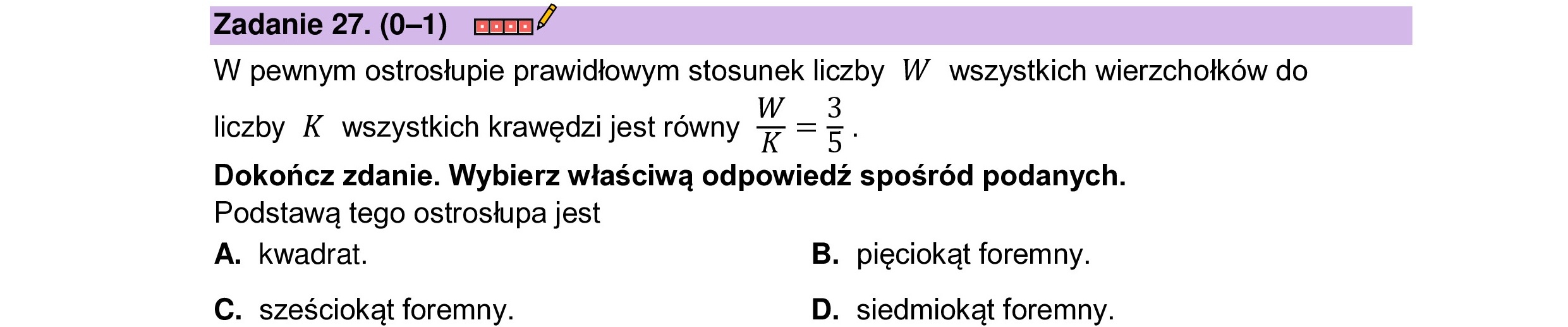 MATEMATYKA 2023 MAJ MATURA PODSTAWOWA ZADANIE 27