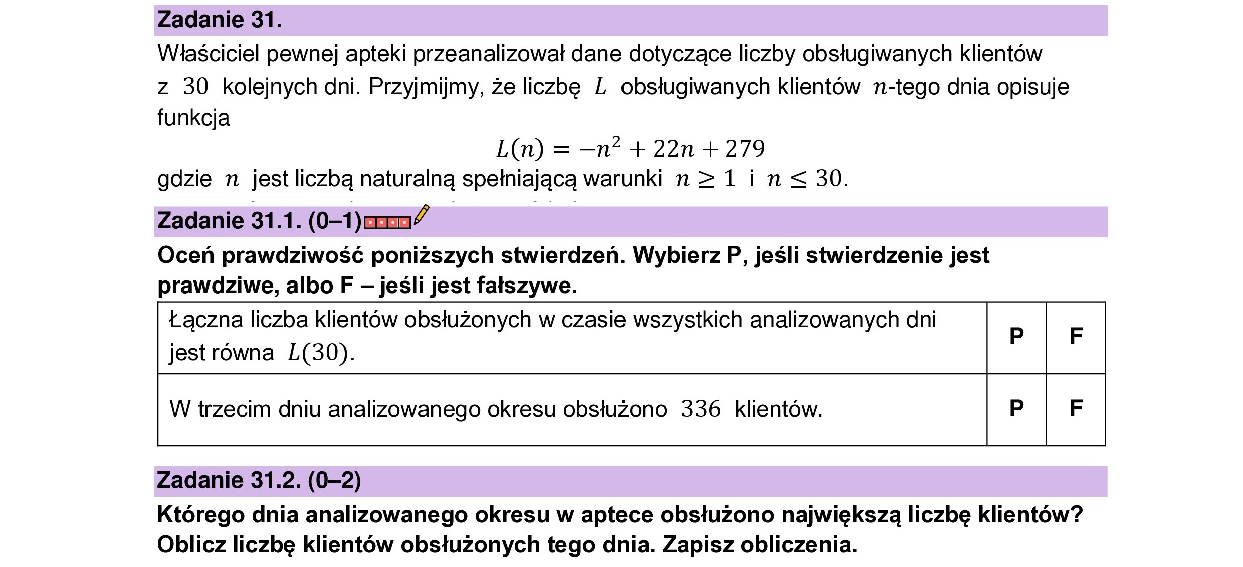 MATEMATYKA 2023 MAJ MATURA PODSTAWOWA ZADANIE 31