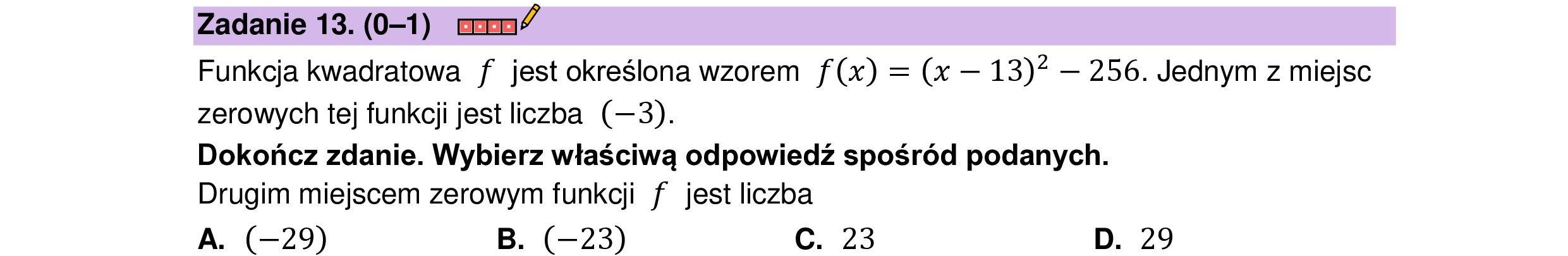 MATEMATYKA 2023 SIERPIEN POPRAWKOWA PODSTAWOWA ZADANIE 13