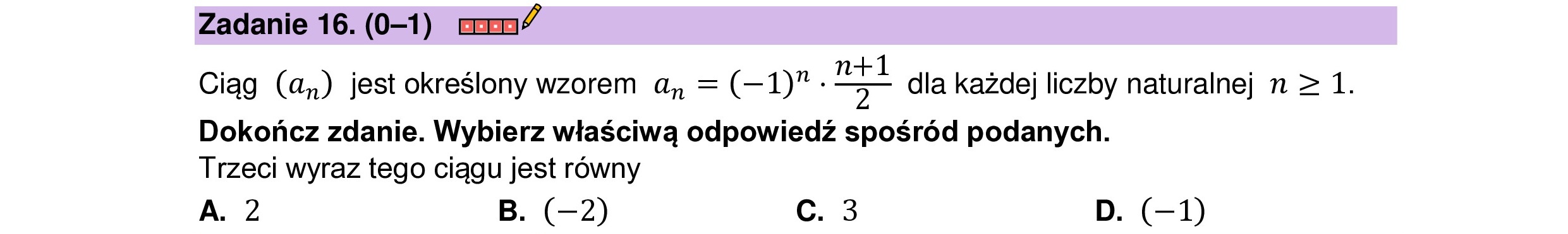 MATEMATYKA 2023 SIERPIEN POPRAWKOWA PODSTAWOWA ZADANIE 16