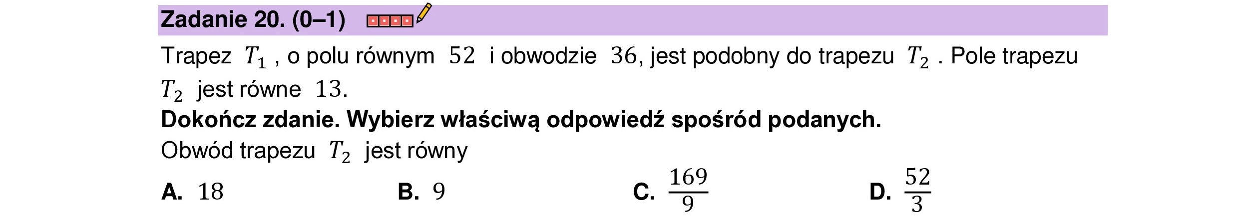 MATEMATYKA 2023 SIERPIEN POPRAWKOWA PODSTAWOWA ZADANIE 20