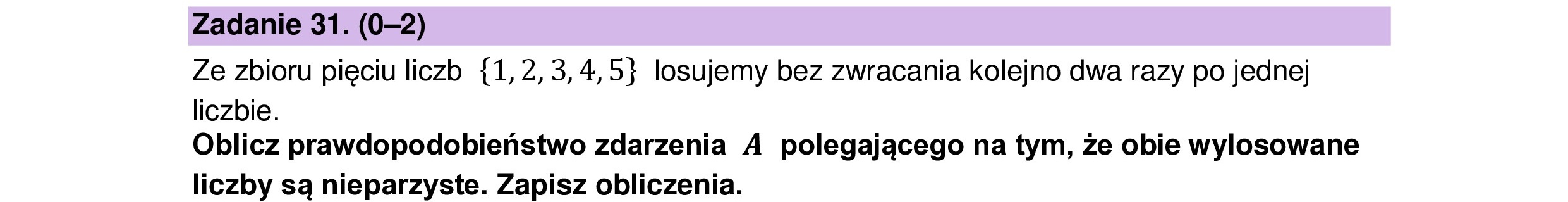 MATEMATYKA 2023 SIERPIEN POPRAWKOWA PODSTAWOWA ZADANIE 31