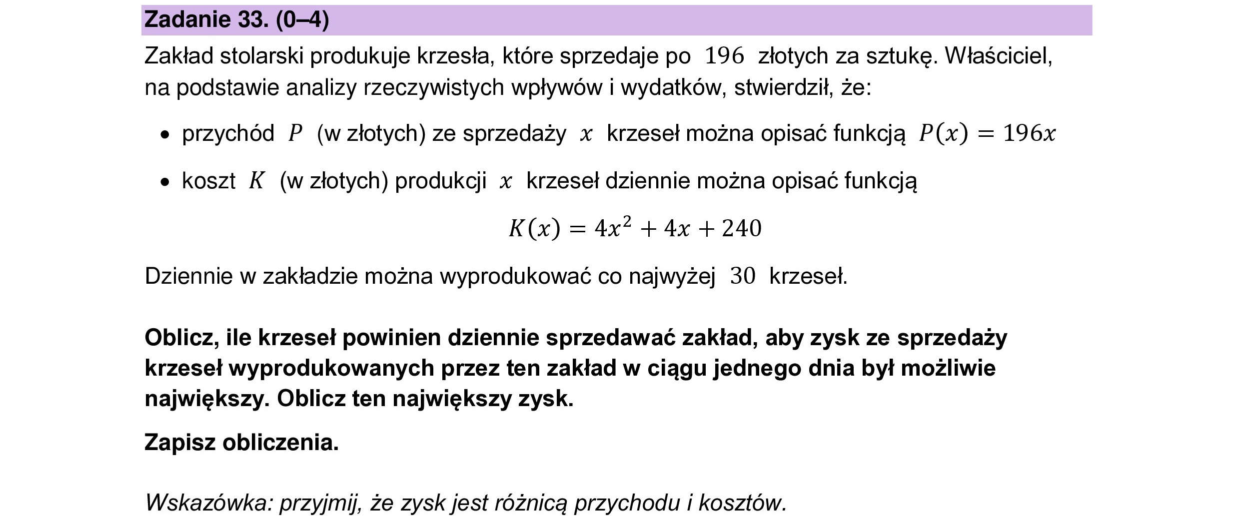 MATEMATYKA 2023 SIERPIEN POPRAWKOWA PODSTAWOWA ZADANIE 33