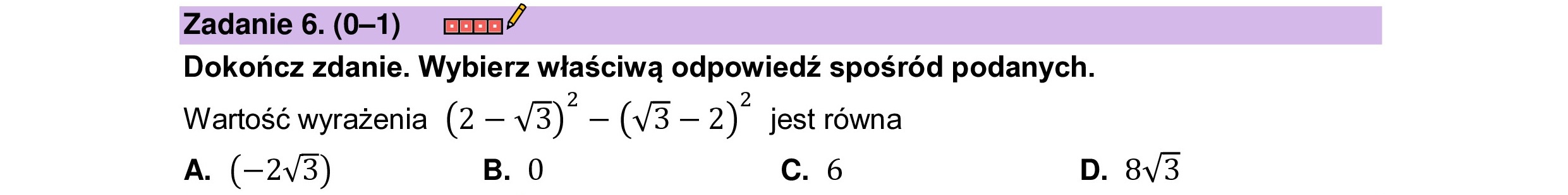 MATEMATYKA 2023 SIERPIEN POPRAWKOWA PODSTAWOWA ZADANIE 6