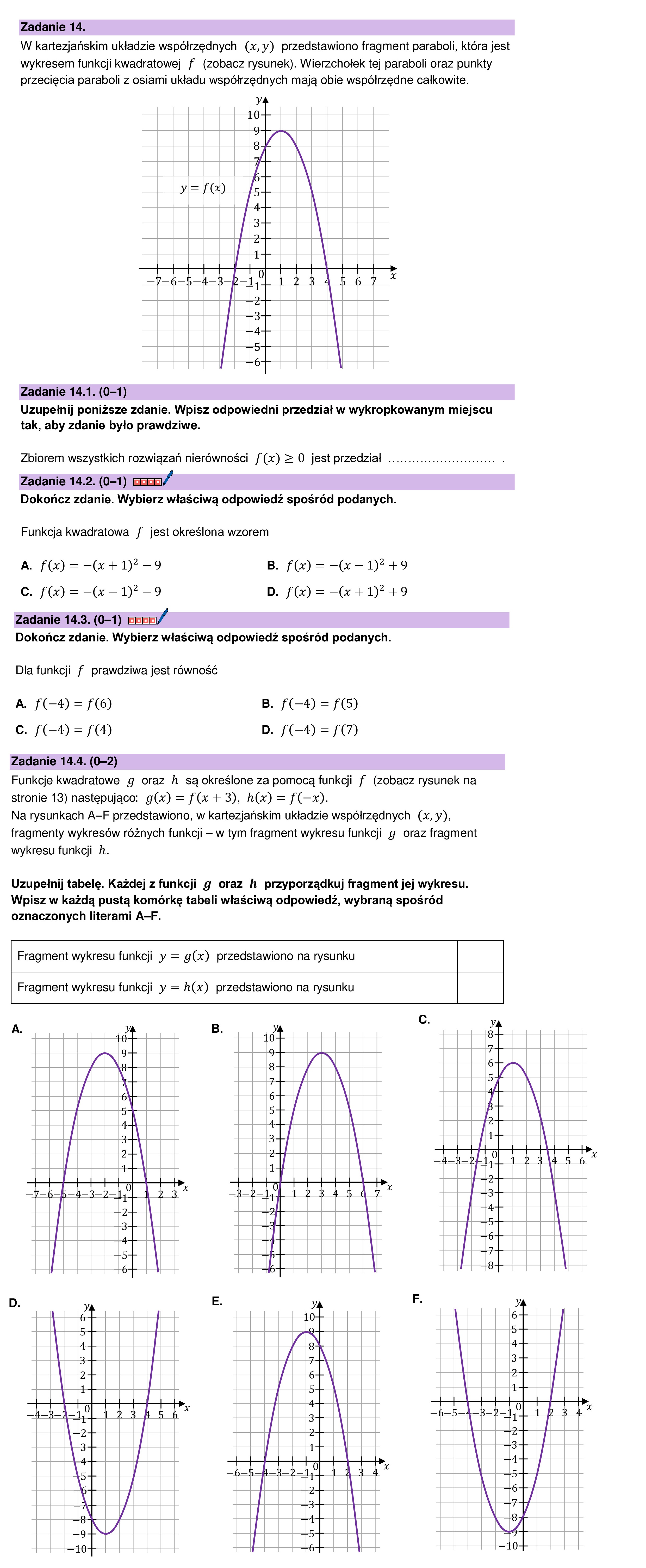 MATEMATYKA 2024 MAJ MATURA PODSTAWOWA ZADANIE 14