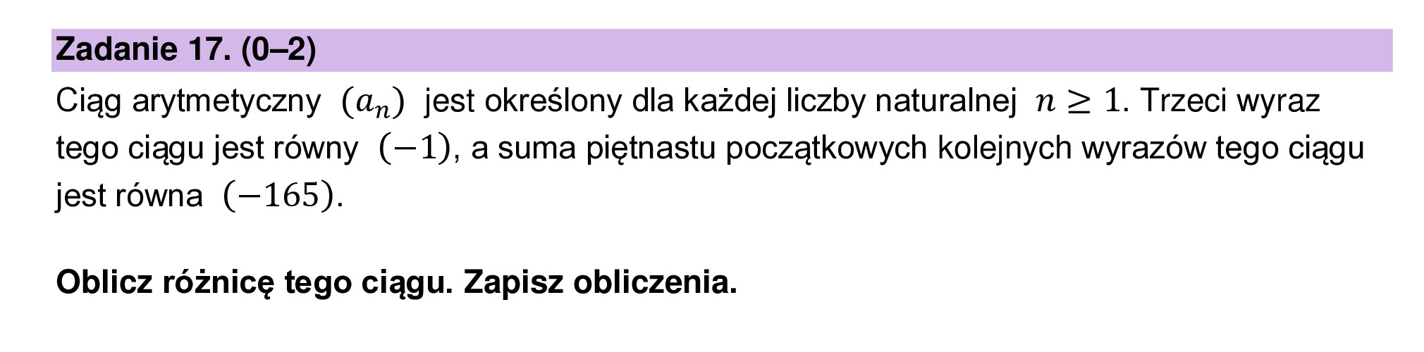 MATEMATYKA 2024 MAJ MATURA PODSTAWOWA ZADANIE 17