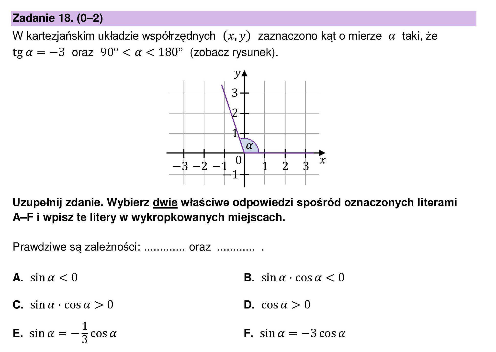 MATEMATYKA 2024 MAJ MATURA PODSTAWOWA ZADANIE 18