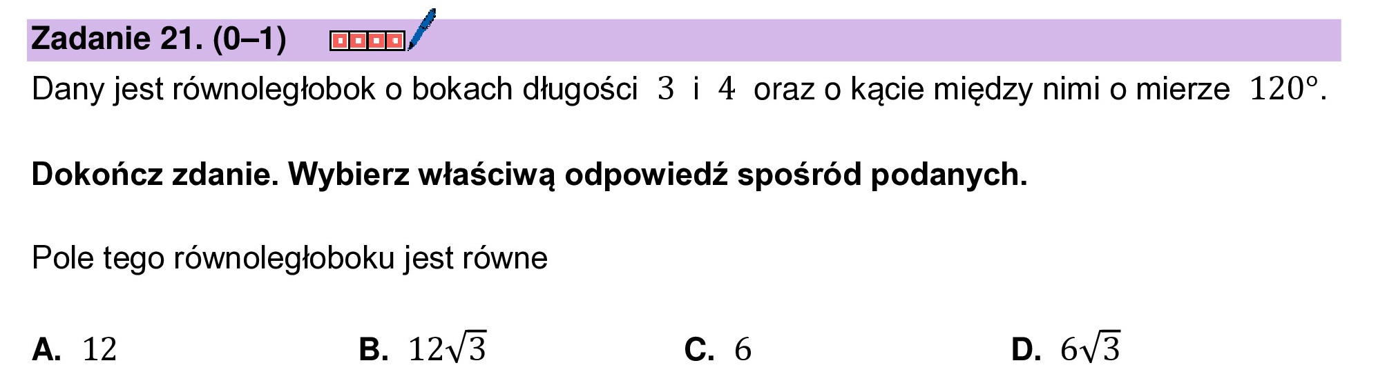 MATEMATYKA 2024 MAJ MATURA PODSTAWOWA ZADANIE 21