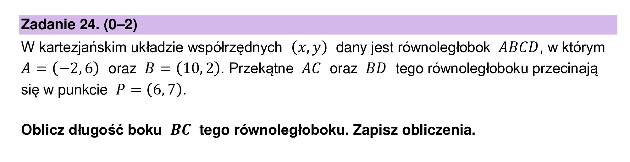 MATEMATYKA 2024 MAJ MATURA PODSTAWOWA ZADANIE 24