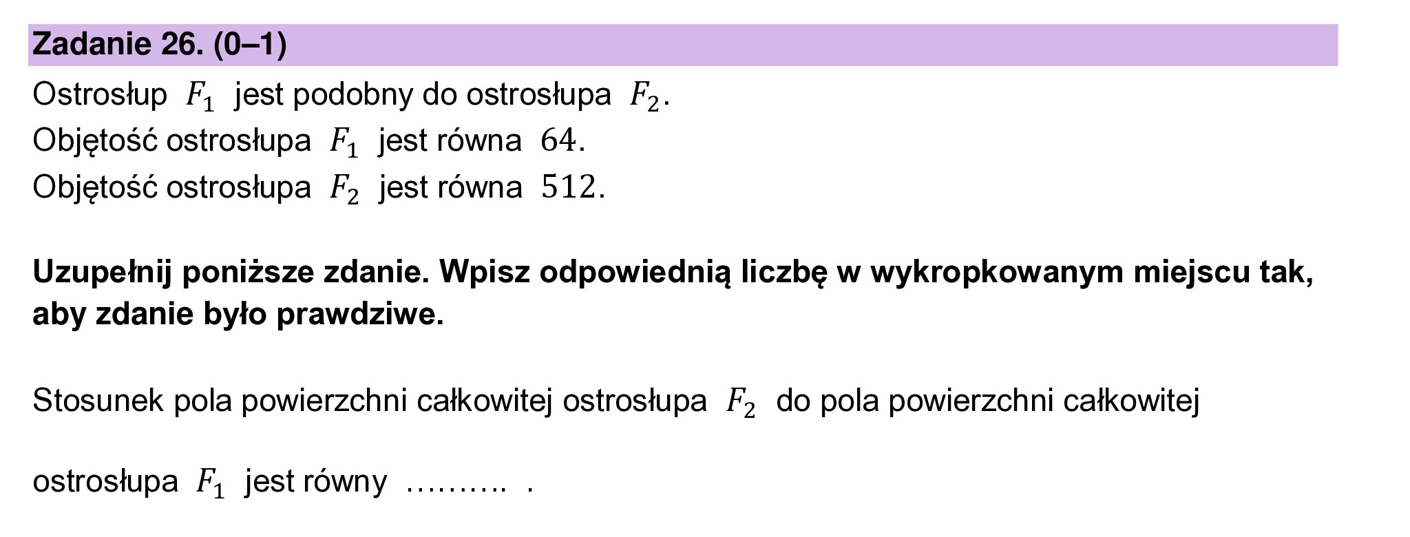 MATEMATYKA 2024 MAJ MATURA PODSTAWOWA ZADANIE 26