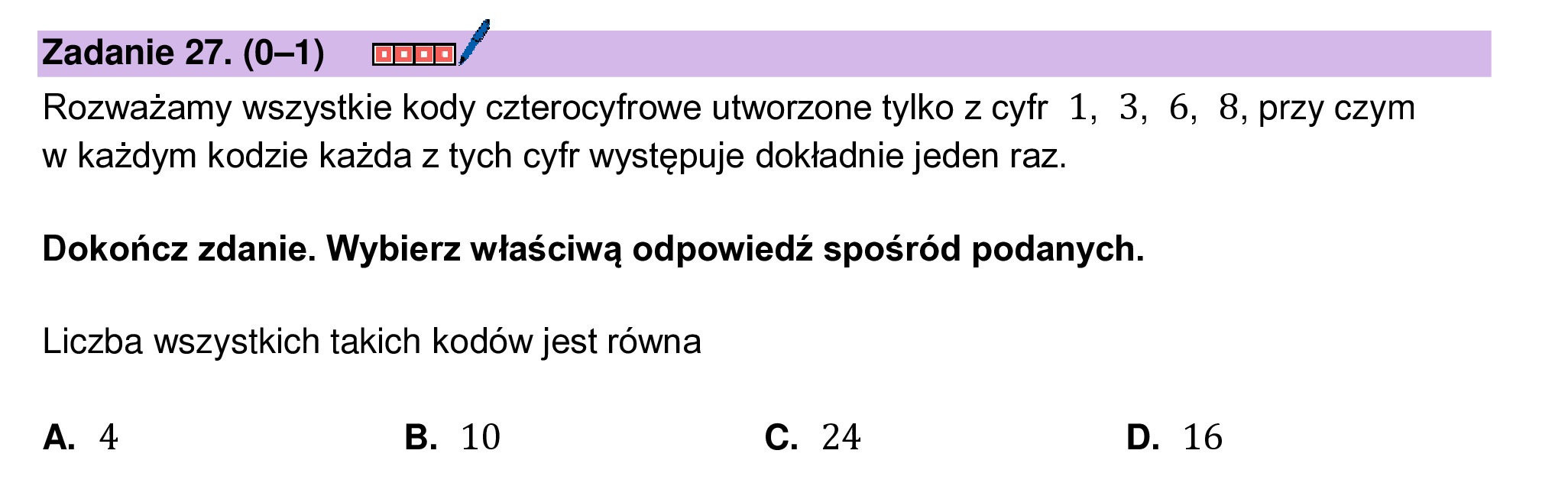 MATEMATYKA 2024 MAJ MATURA PODSTAWOWA ZADANIE 27