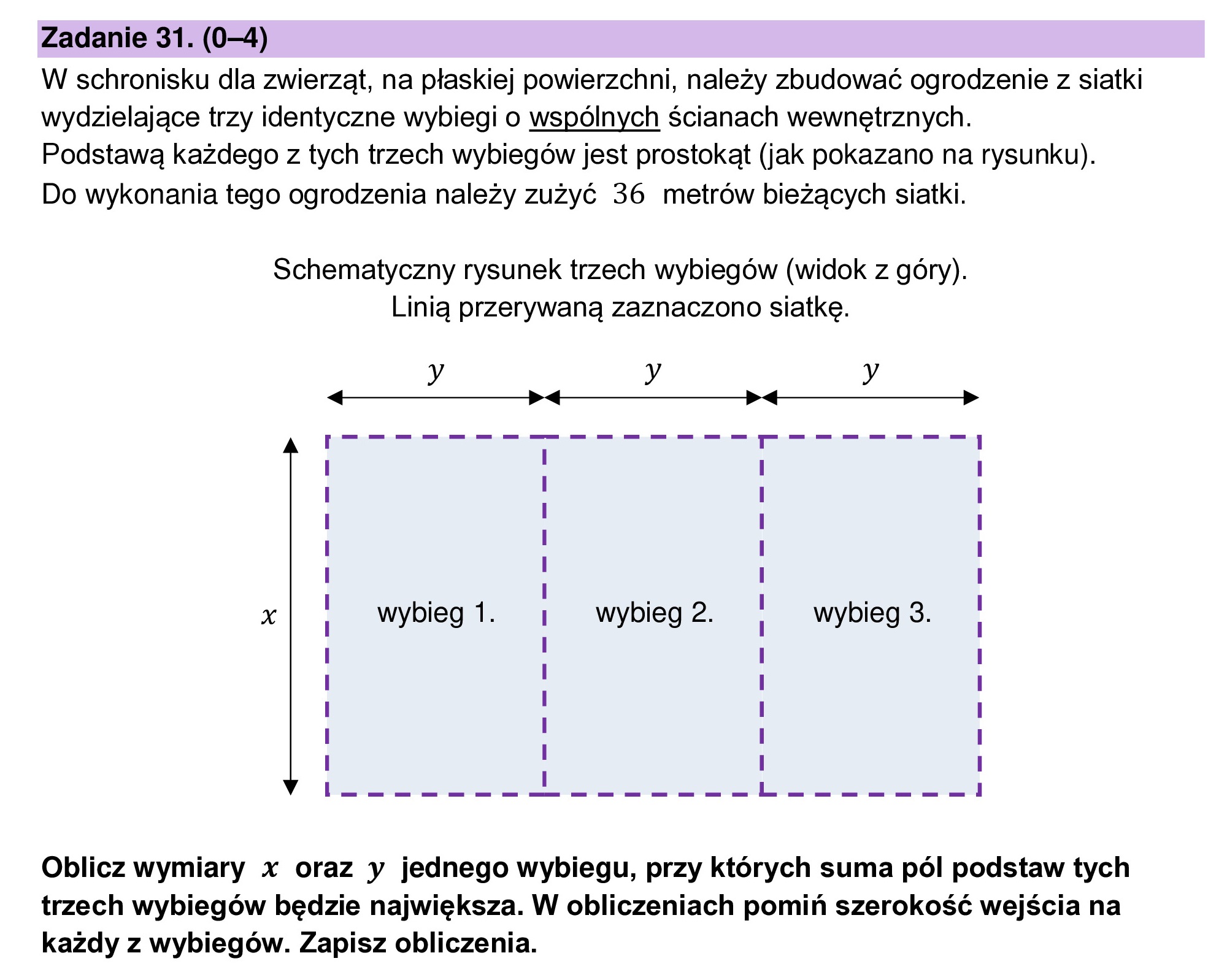 MATEMATYKA 2024 MAJ MATURA PODSTAWOWA ZADANIE 31