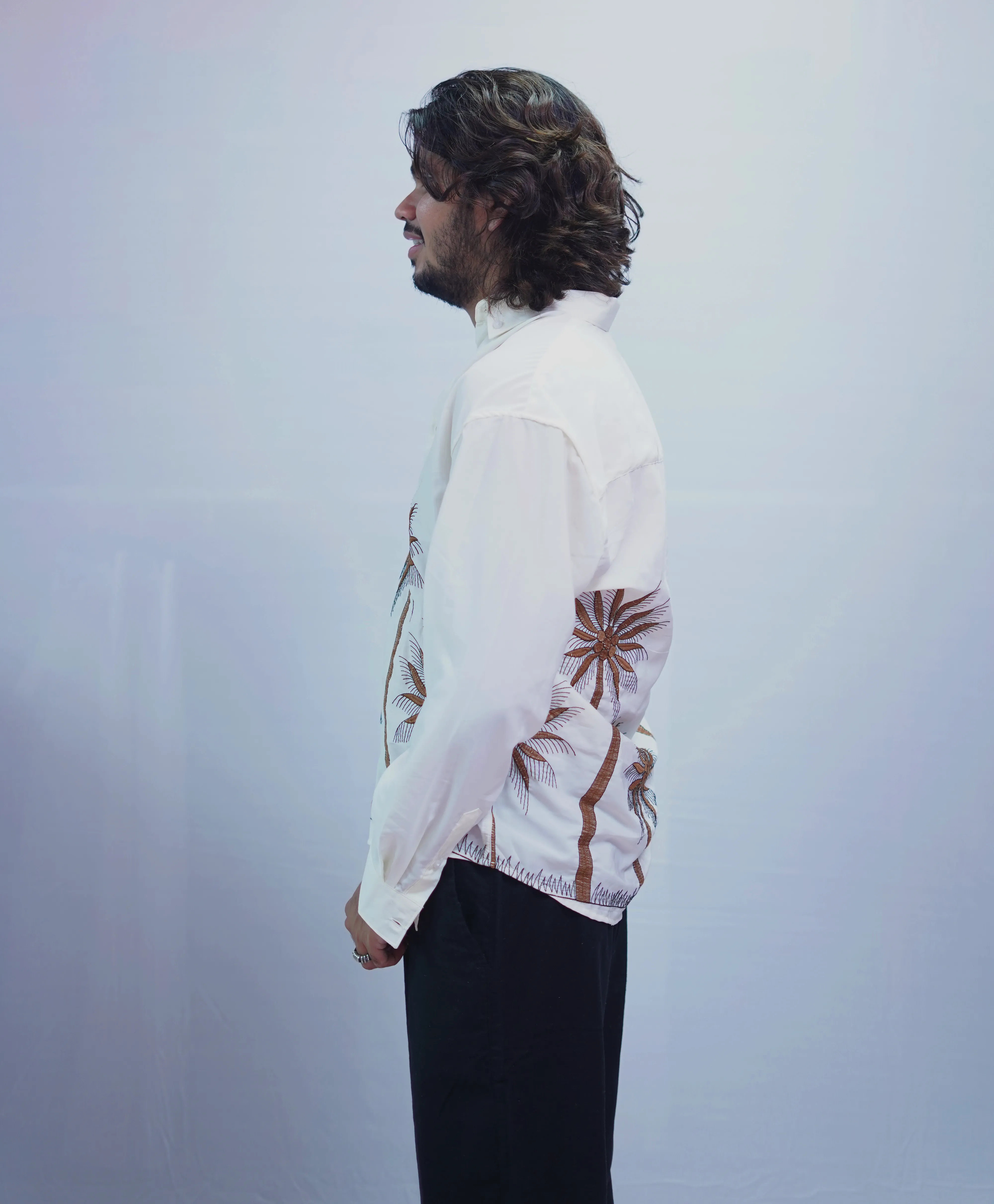 OFF WHITE TREE EMBROIDERY SHIRT
