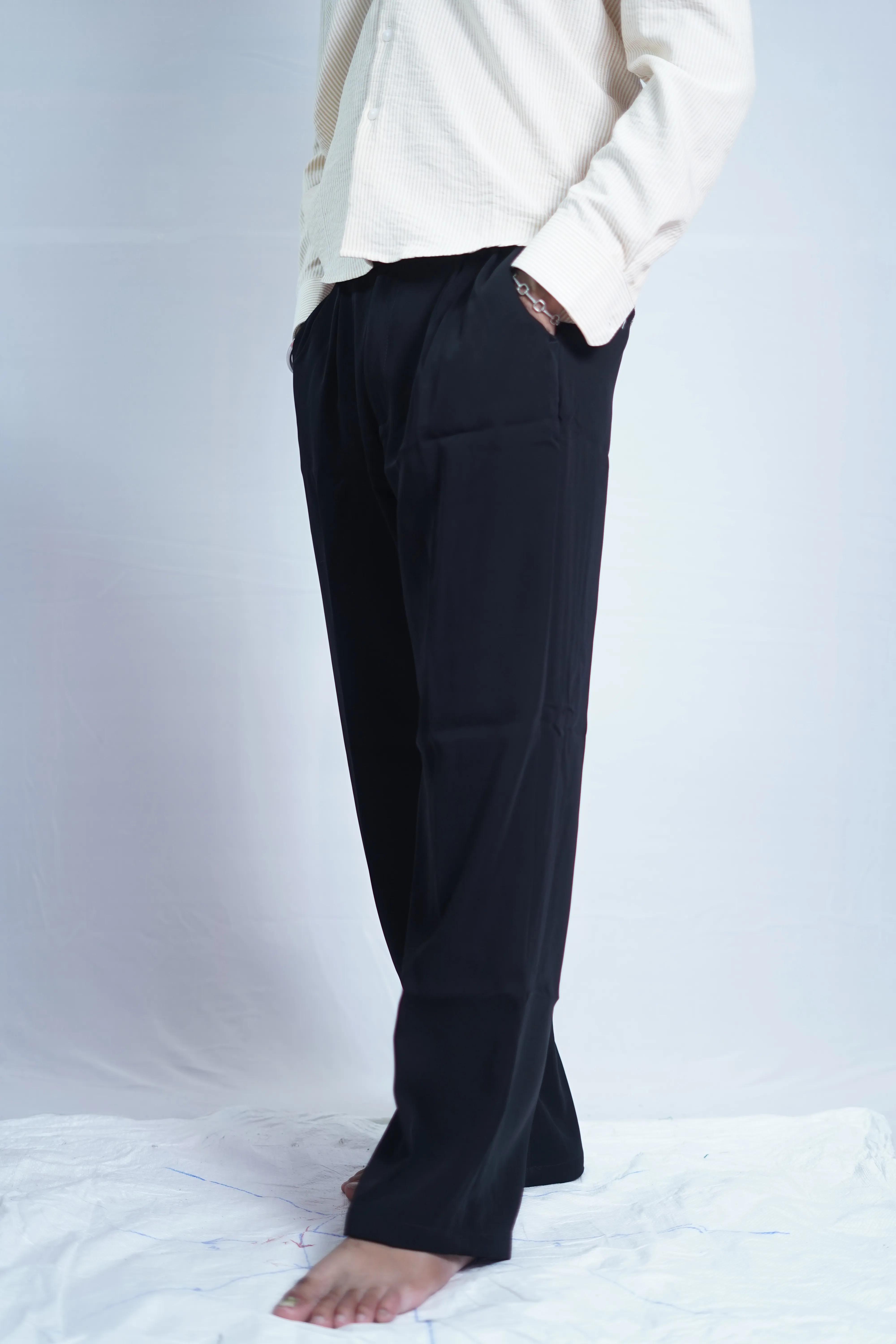 BLACK ARMANI RELAXED PANTS