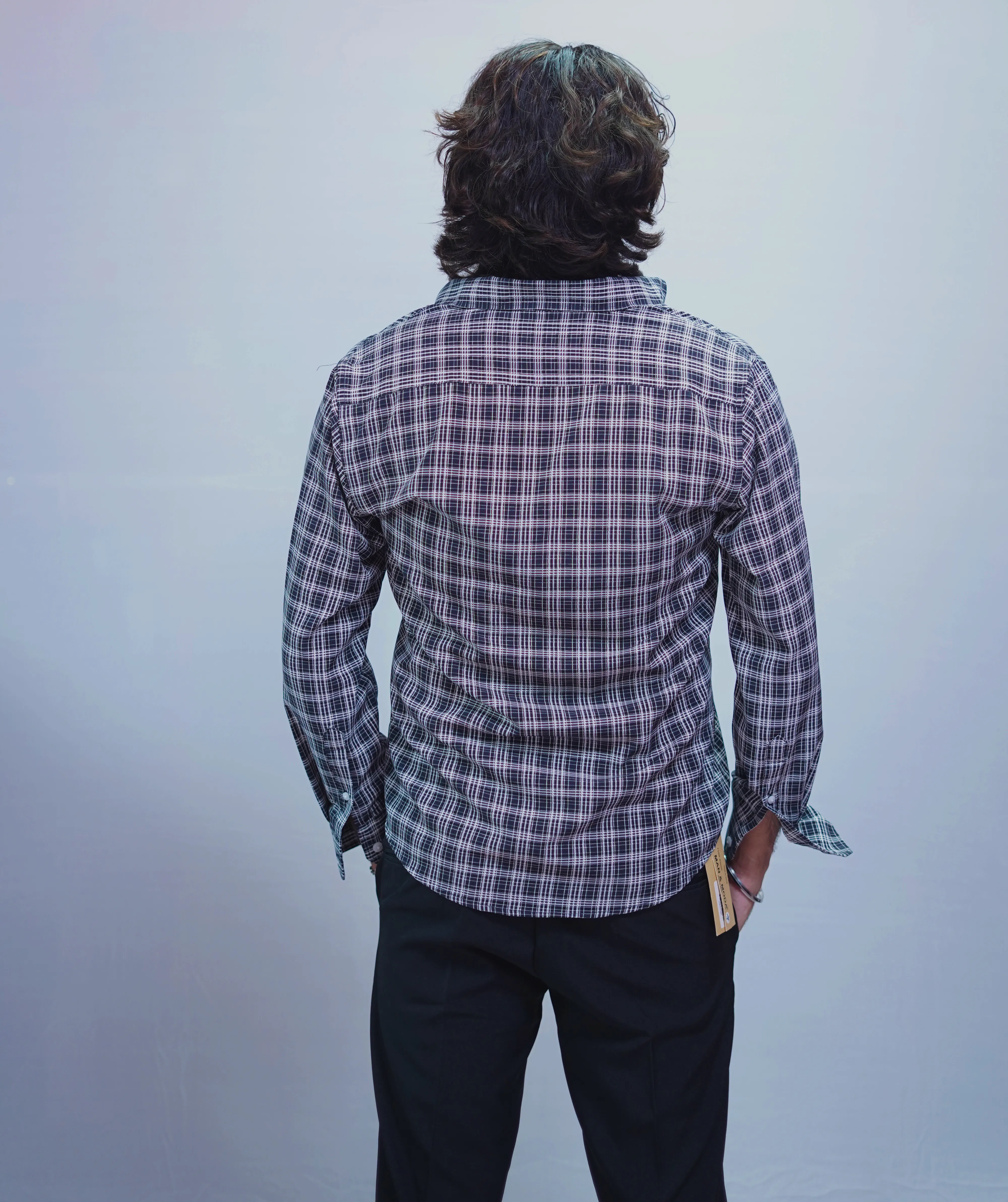 GREENISH BLUE CHECKED SHIRT