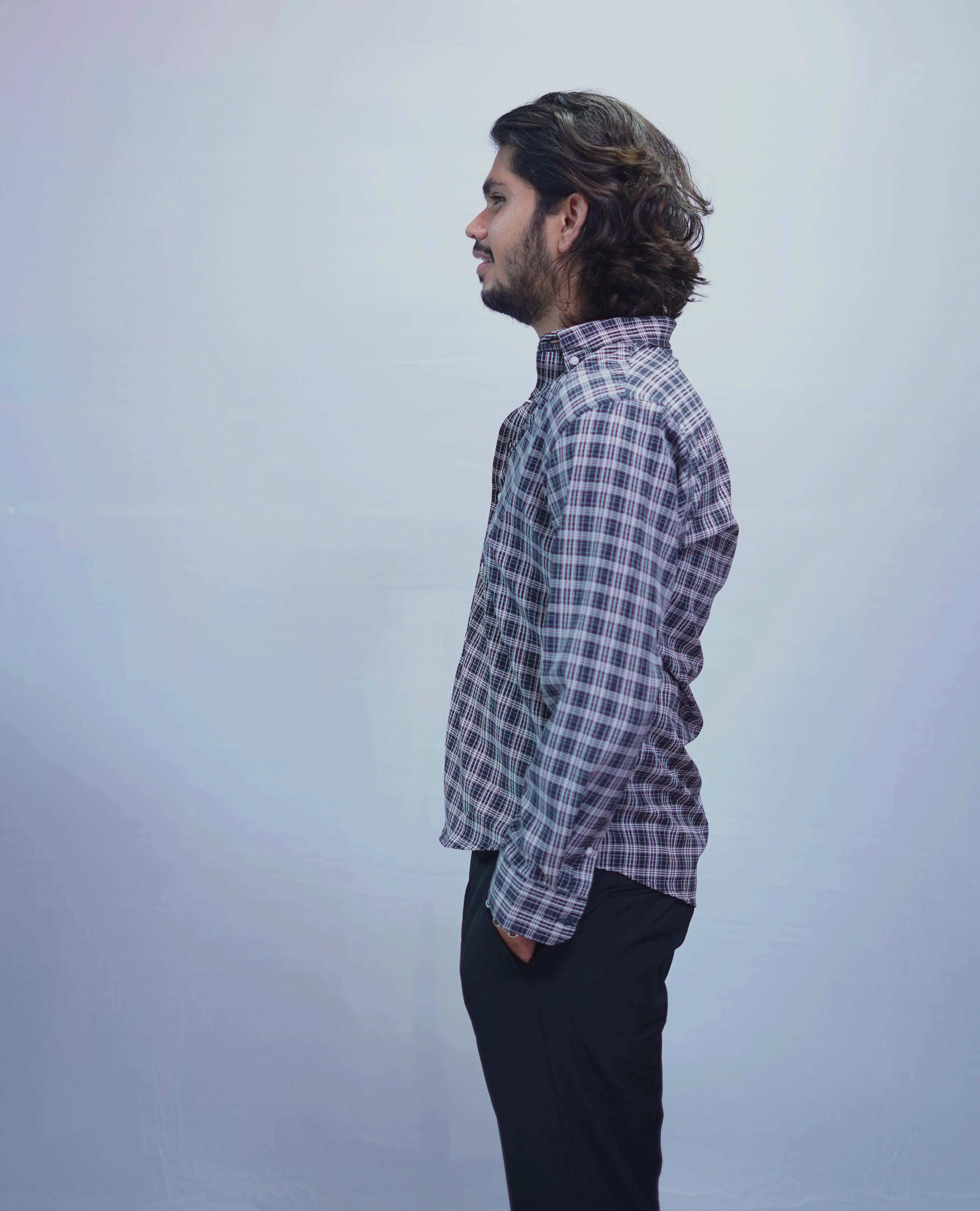 GREENISH BLUE CHECKED SHIRT