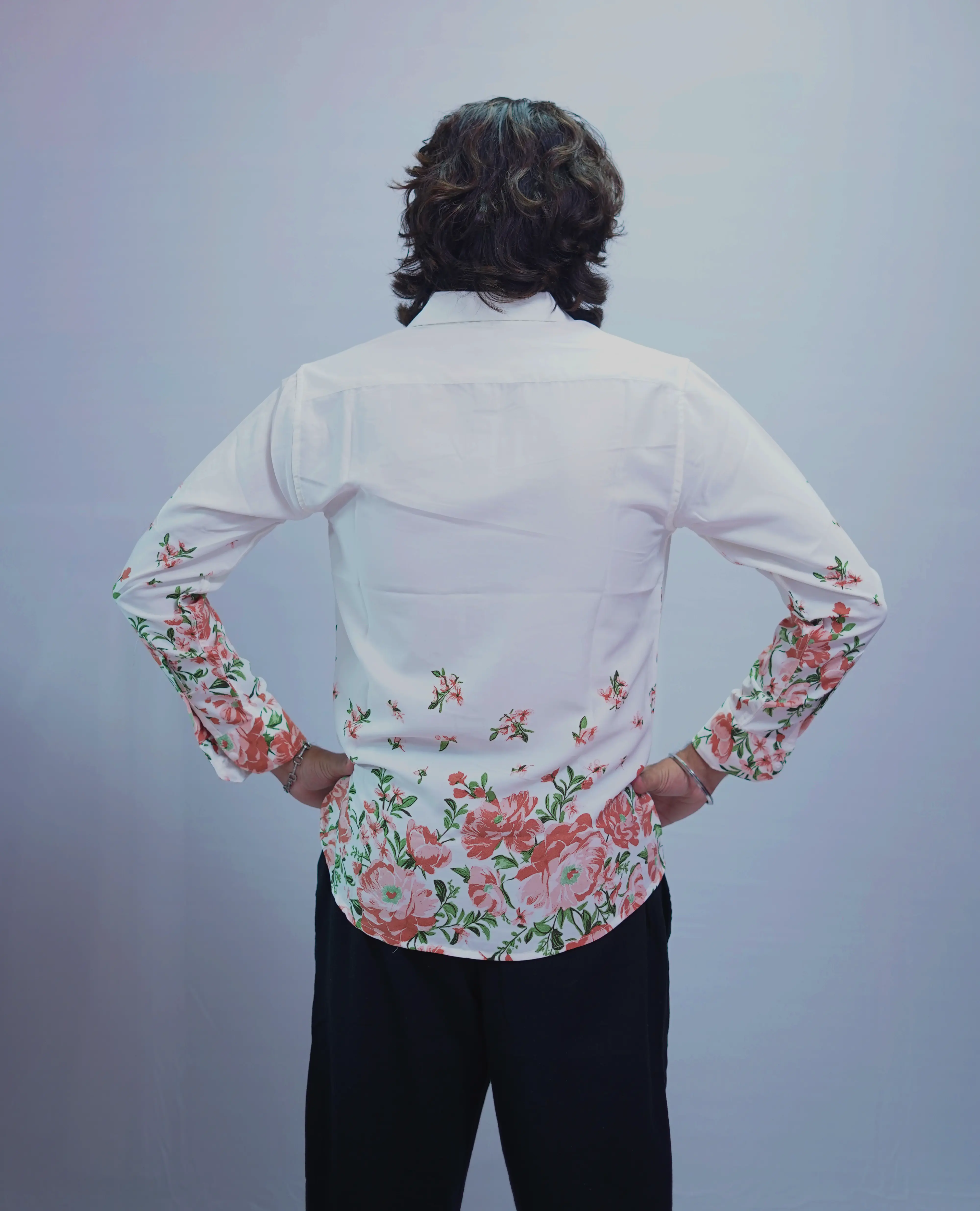 ORANGE BOTTOM PRINTED SHIRT
